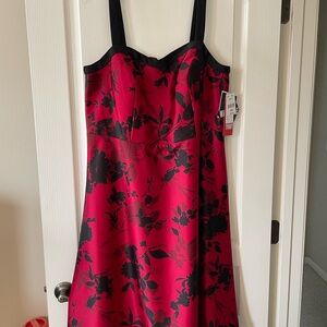 R&K Black and Red Floral Party Dress
